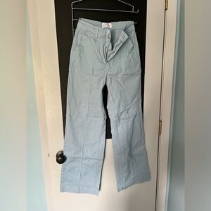 Blue high rise straight leg pants
